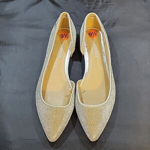 BRAND NEW JUICY COUTURE JEWEL STUDDED D'ORSAY POINTED TOE SLIP-ON FLAT S…